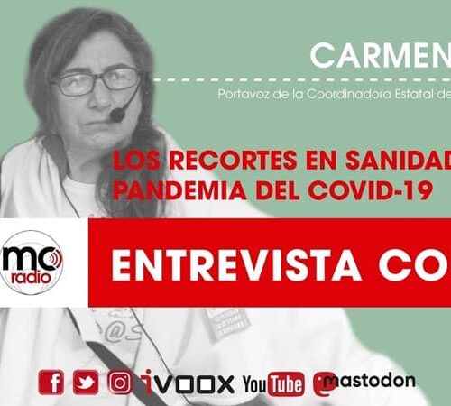Entrevista a Carmen Esbrí, portavoz de la Mesa en Defensa de la Sanidad Pública, Marea Blanca